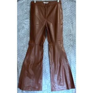 Peace, Love world Faux Leather Flare Leg Pant Size 6 Retro Gypsy Hippie BOHO